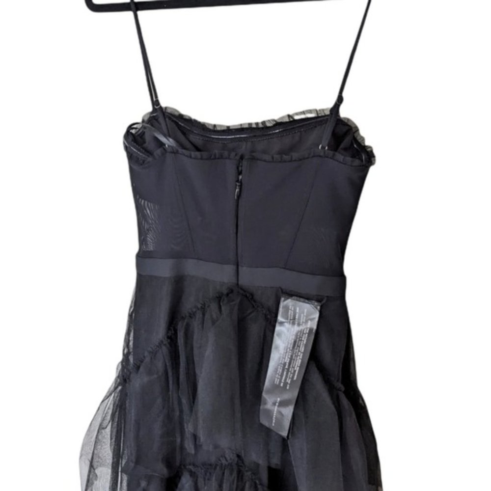 NEW BCBGMAXAZRIA Oly Black Corset Tulle Gown Ruffled Maxi Gown Dress Size 2 - Picture 8 of 11